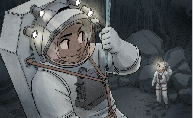 Fictional astronaut Callie Rodriguez continues exploring space as the first woman to walk on the Moon in a new issue of NASA’s First Woman graphic novel series.