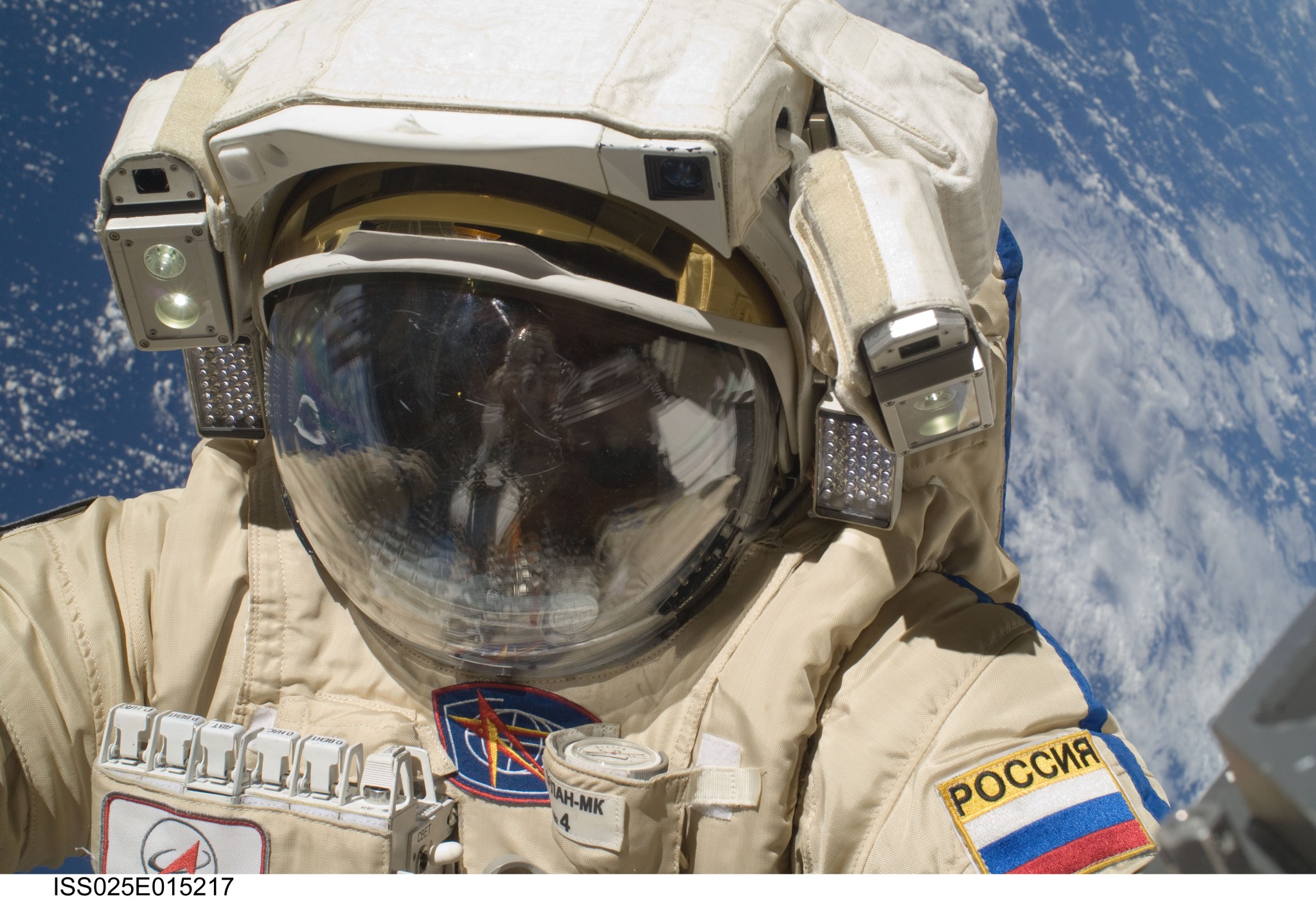 Cosmonaut Oleg Skripochka conducts a spacewalk to install and relocate hardware on the International Space Station.