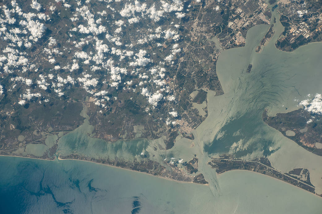 This image of Galveston was taken by the Expedition 67 crew aboard the International Space Station as it orbited 224 miles above.