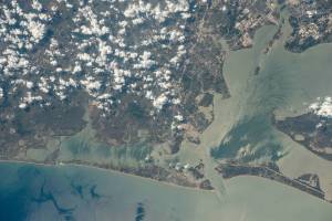This image of Galveston was taken by the Expedition 67 crew aboard the International Space Station as it orbited 224 miles above.