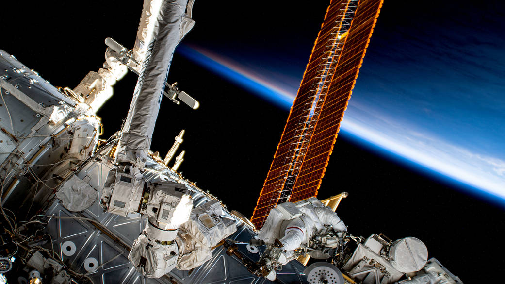 Spacewalker Stephen Bowen during his eighth career spacewalk