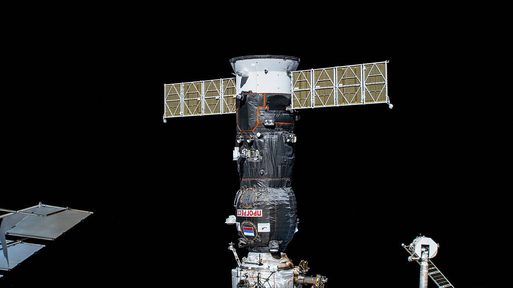 The ISS Progress 84 cargo craft from Roscosmos