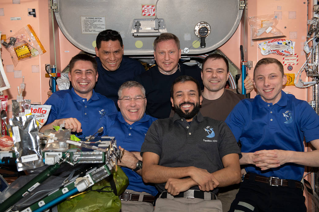 The seven-member Expedition 69 crew