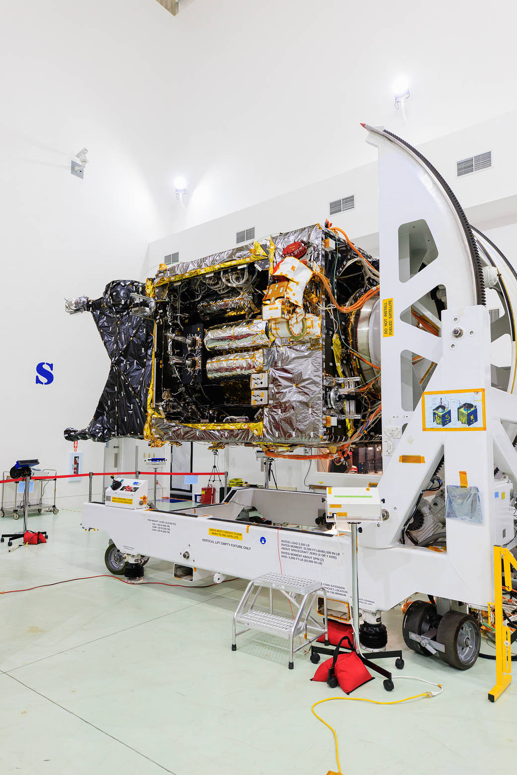 NASA's Psyche spacecraft is shown in a clean room on June 26, 2023, at Astrotech Space Operations Facility near the agencys Kennedy Space Center in Florida.