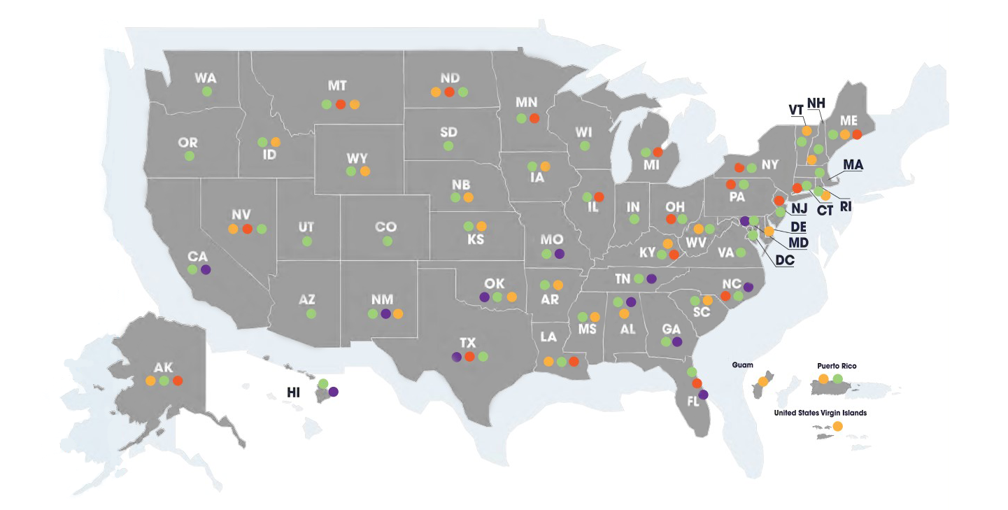 STEM awards displayed on a map by state
