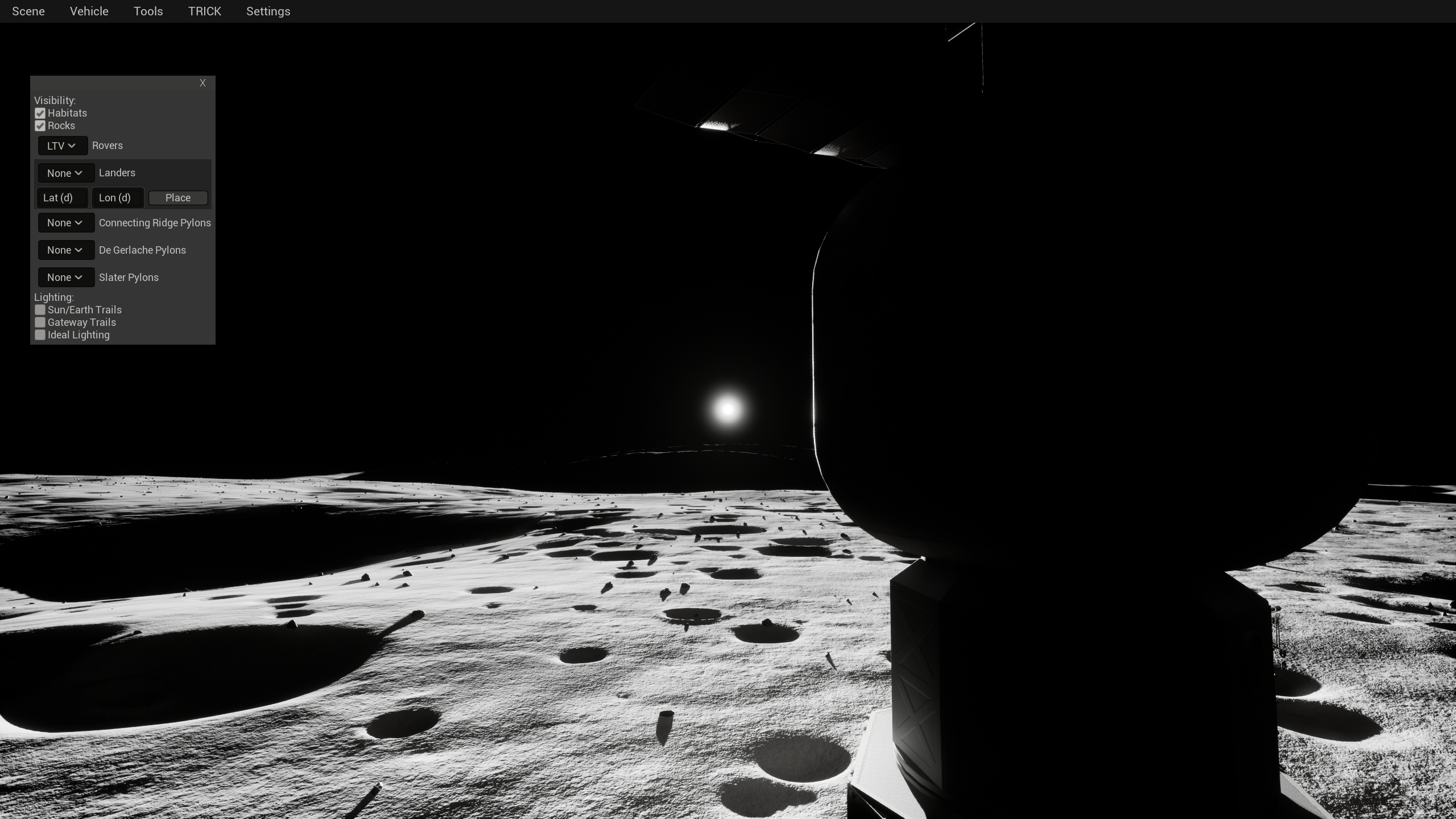 A simulation of the moon