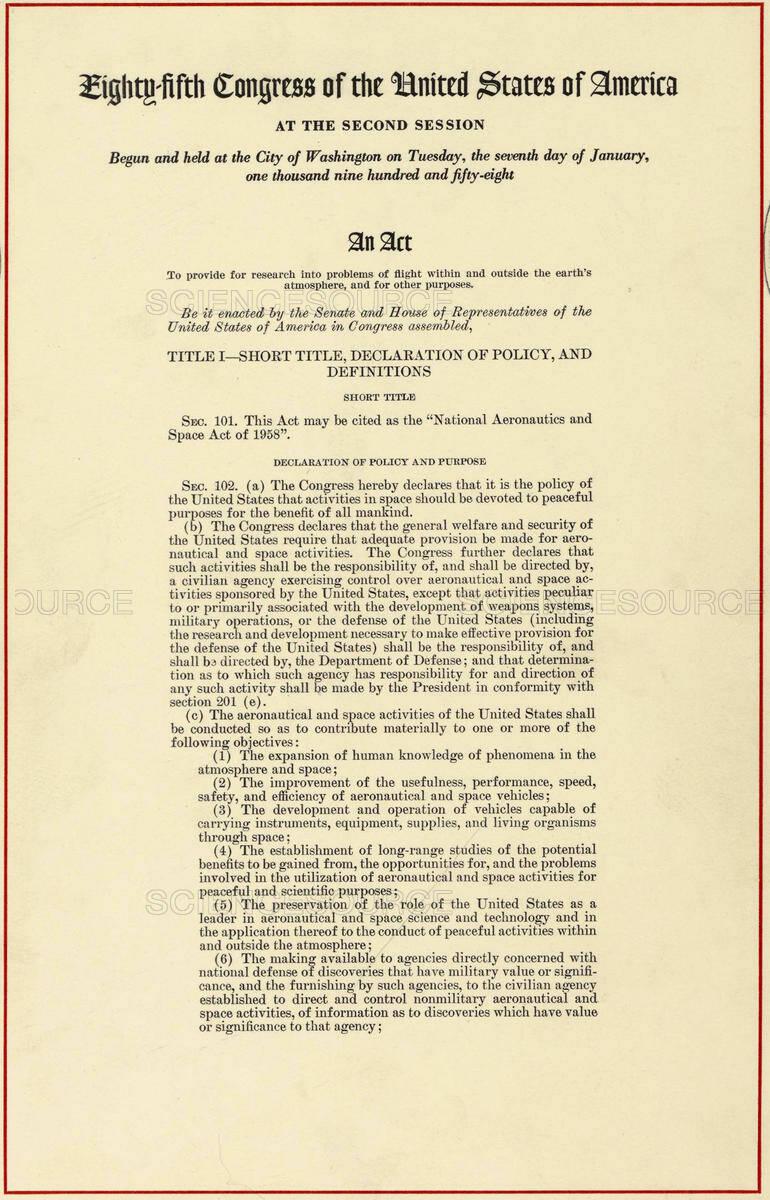 nasa act of 1958