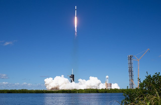 A SpaceX Falcon 9 rocket carrying the company's Crew Dragon spacecraft is launched on NASA’s SpaceX Crew-5 mission to the International Space Station