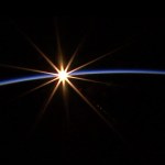 A sunrise is seen from the International Space Station a few minutes before the beginning of Thursday's spacewalk.