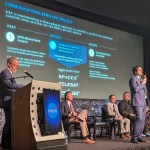 Kevin Coggins, Gregory Heckler, Joseph Downey, Stephen Creech, and Andrew Maynard discussing TDRS retirement and the Communications Services Project at the recent TDRS + CSP Townhall.
