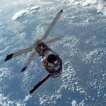 Skylab seen in orbit above Earth