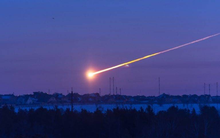 The fireball over Chelyabinsk, Russia, in 2013.