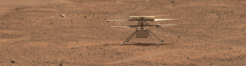 This view of NASAs Ingenuity Mars Helicopter was generated using data collected by the Mastcam-Z instrument aboard the agencys Perseverance Mars rover on Aug. 2, 2023.
