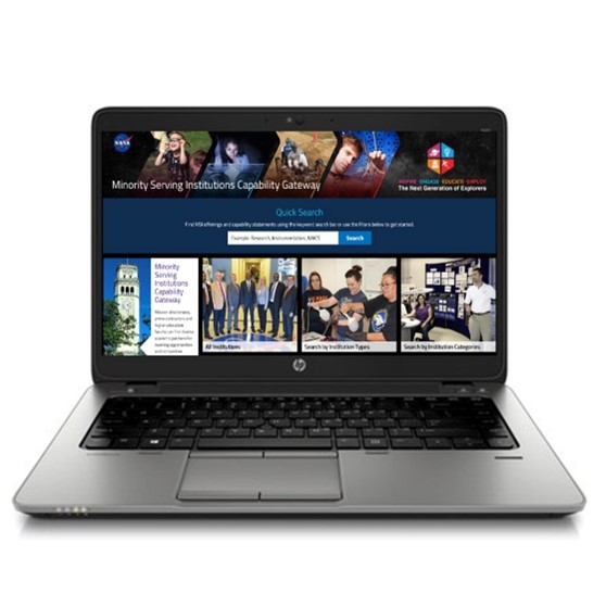 A laptop computer displaying the NASA MUREP website