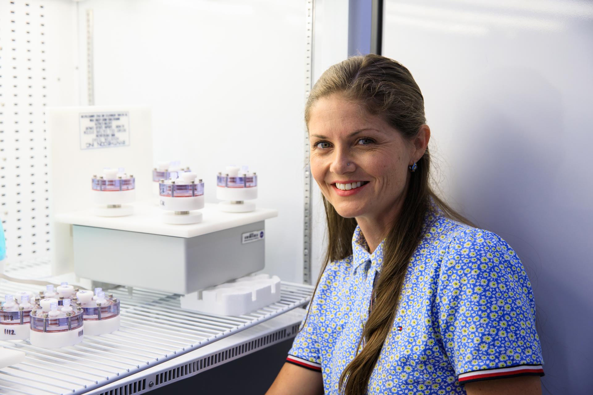 Aubrie O'Rourke, member of the Space Crop Production at NASA's Kennedy Space Center