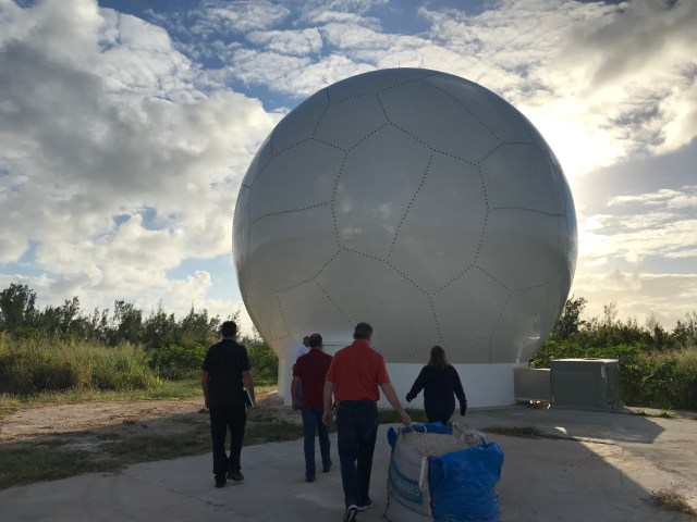 A Near Space Network antenna at Bermuda Tracking Station in Cooper's Island Nature Reserve, Bermuda.