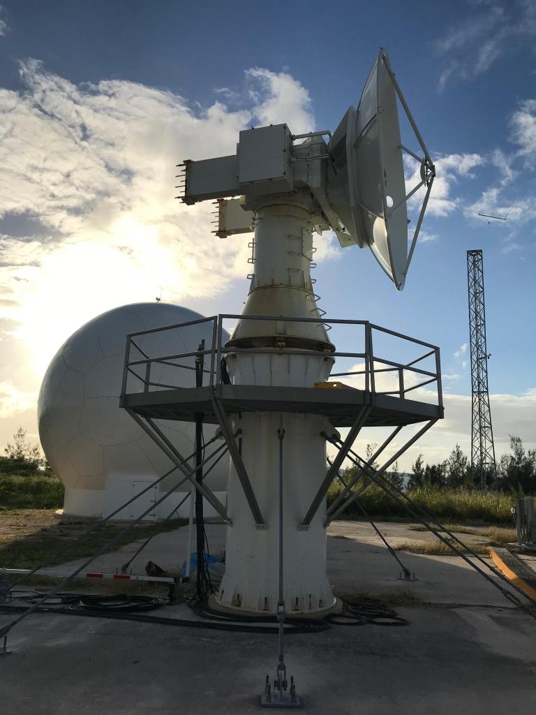 A Near Space Network antenna at Bermuda Tracking Station in Cooper's Island Nature Reserve, Bermuda.