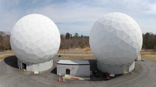 Near Space Network antennas at the Blossom Point Remote Station in Welcome, Maryland.