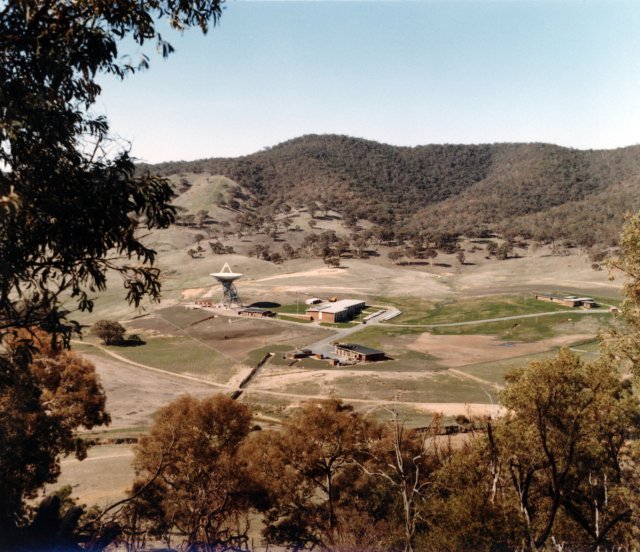 Antenna at Canberra Deep Space Communications Complex near Canberra, Australia circa 1965.