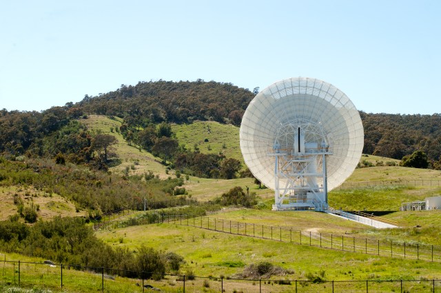 Deep Space Network, Deep Space Station 36, a 112-foot-wide antenna at Canberra Deep Space Communications Complex near Canberra, Australia.