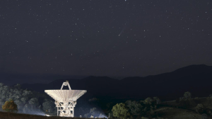 A 230-foot-wide antenna at Canberra Deep Space Communications Complex near Canberra, Australia.