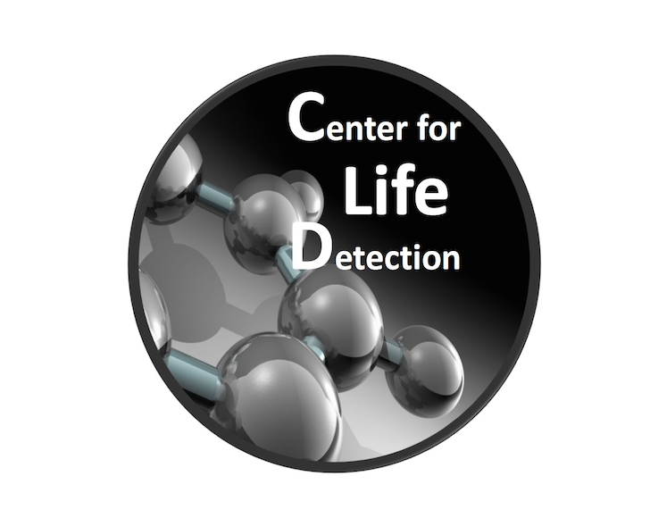 Center for Life Detection logo of a molecular model.
