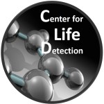 Center for Life Detection logo of a molecular model.