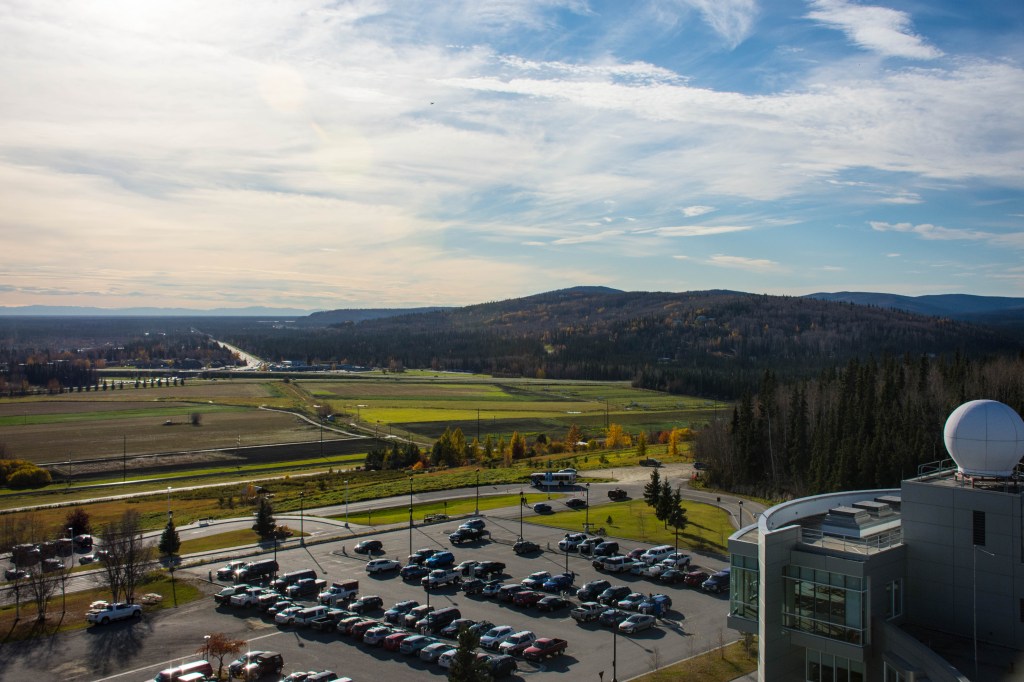 A Near Space Network antenna at the Alaska Satellite Facility in Fairbanks, Alaska.