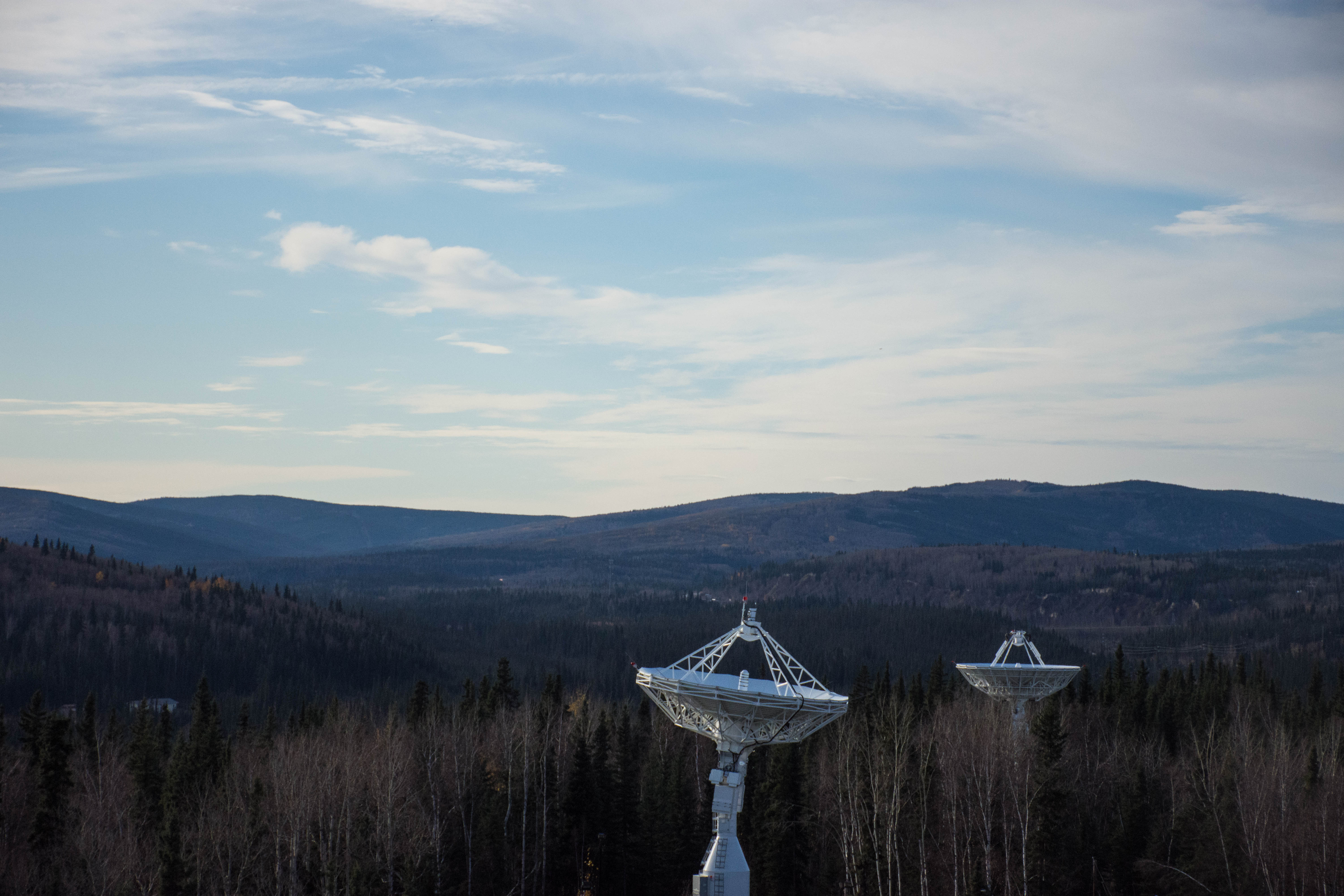 A Near Space Network antenna at the Alaska Satellite Facility in Fairbanks, Alaska.