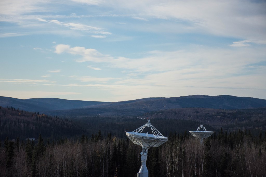 A Near Space Network antenna at the Alaska Satellite Facility in Fairbanks, Alaska.