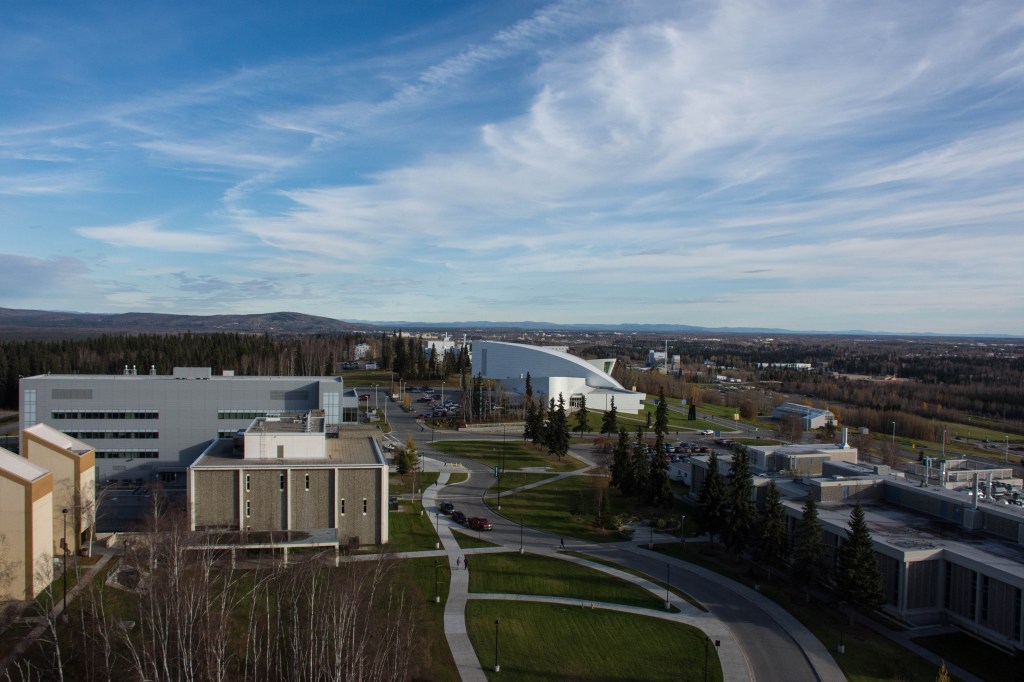 A Near Space Network antenna at the Alaska Satellite Facility in Fairbanks, Alaska.