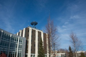 A Near Space Network antenna at the Alaska Satellite Facility in Fairbanks, Alaska.
