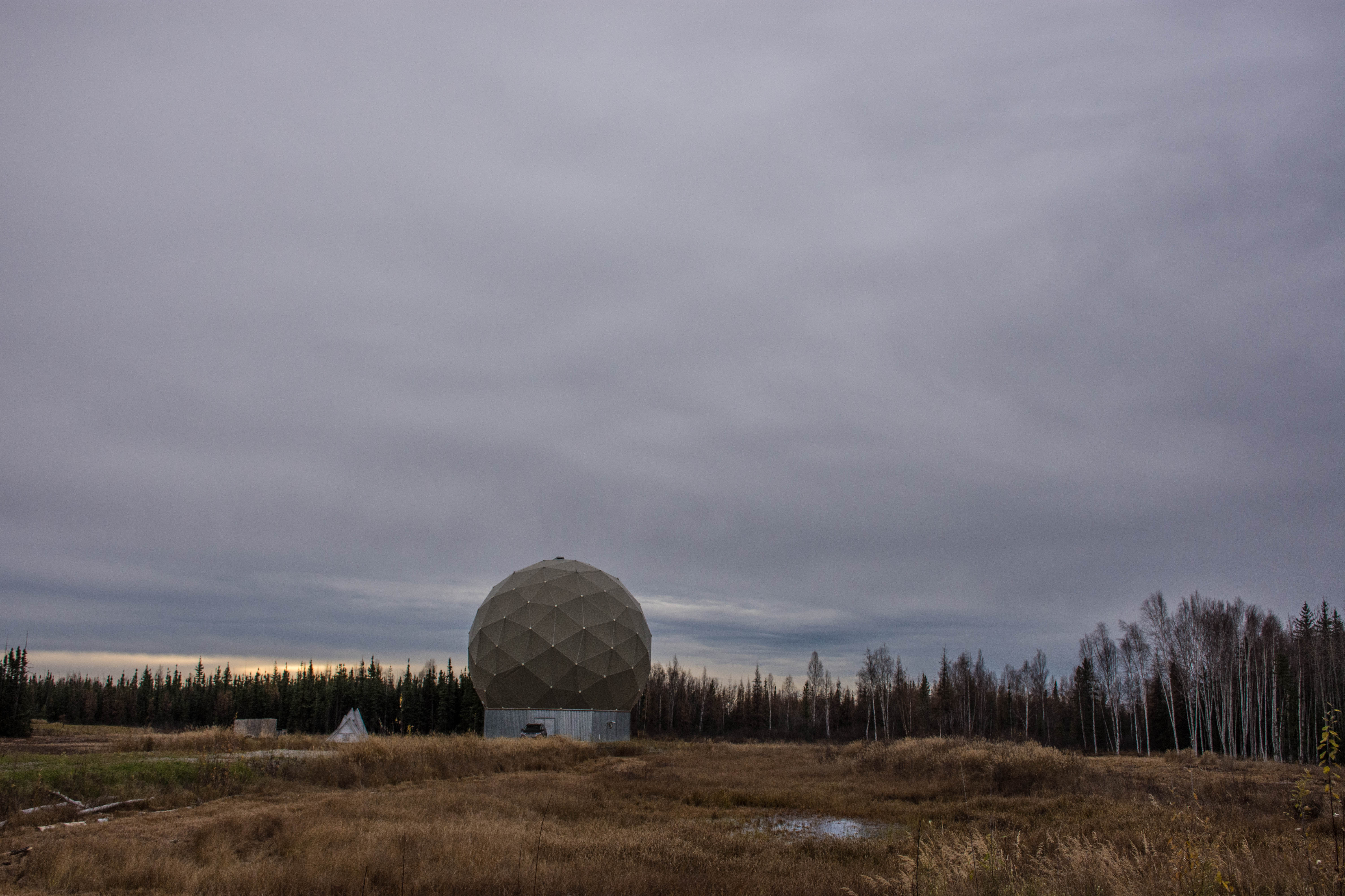 A Near Space Network antenna at the Alaska Satellite Facility in Fairbanks, Alaska.