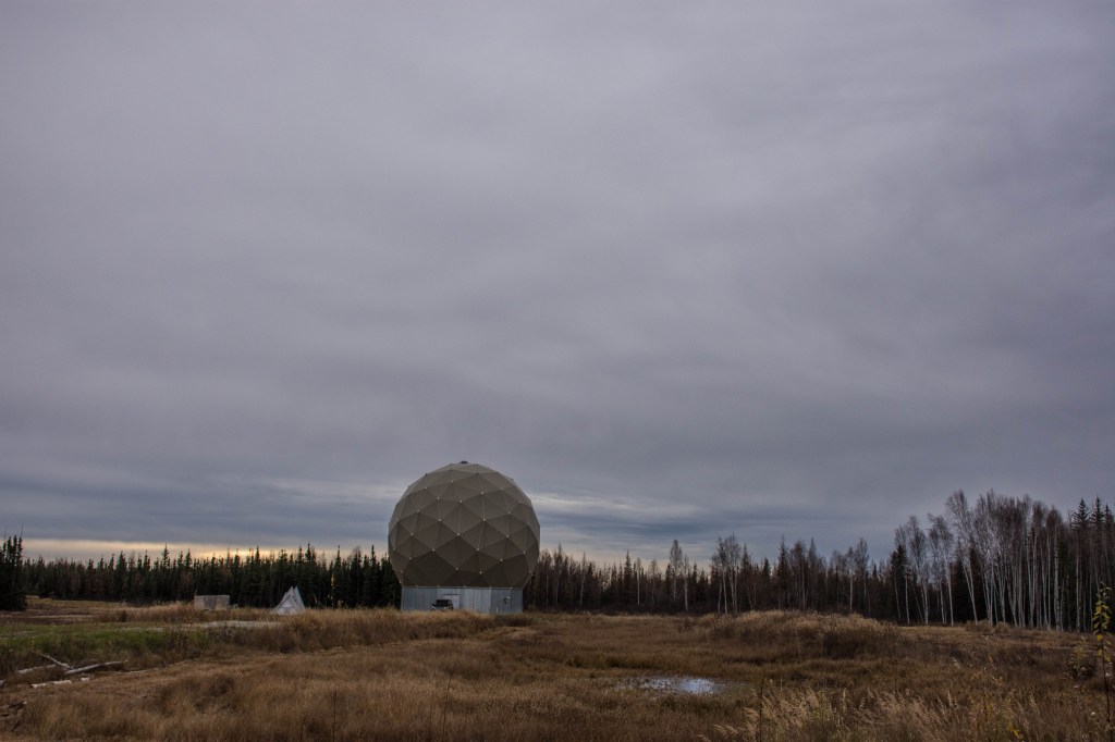 A Near Space Network antenna at the Alaska Satellite Facility in Fairbanks, Alaska.