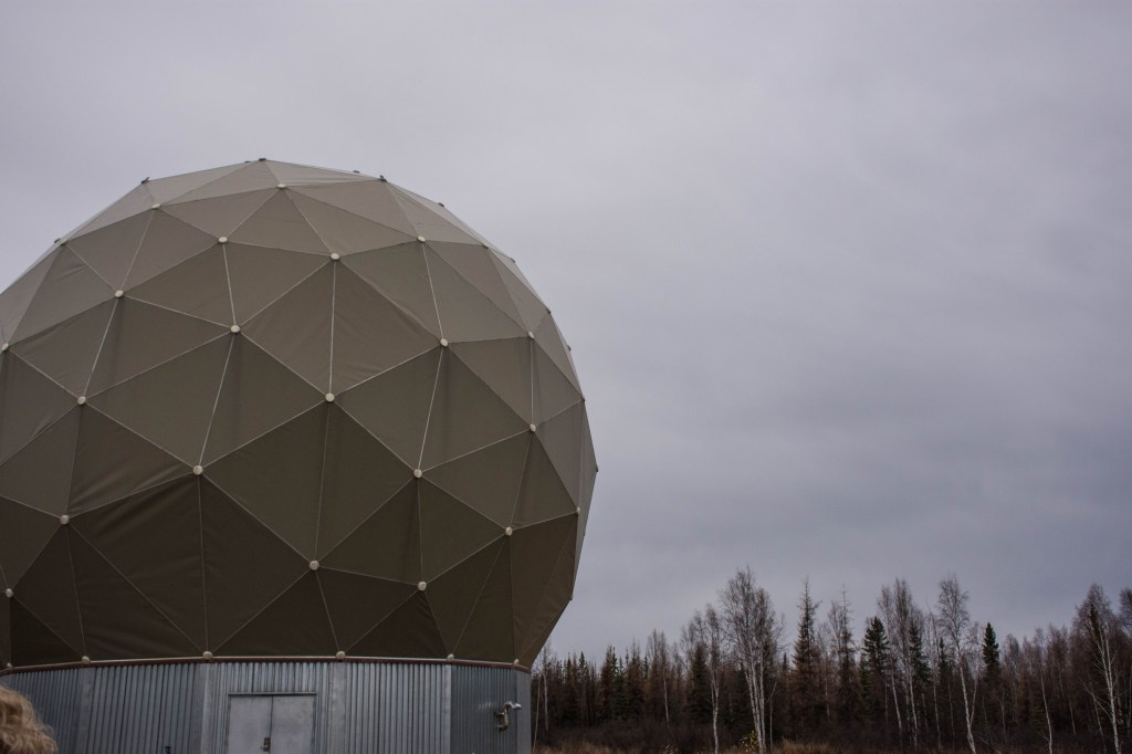 A Near Space Network antenna at the Alaska Satellite Facility in Fairbanks, Alaska.
