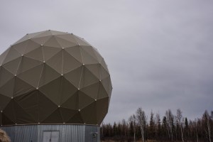 A Near Space Network antenna at the Alaska Satellite Facility in Fairbanks, Alaska.
