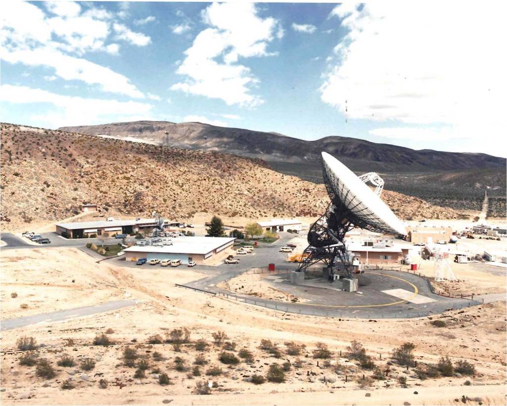 Panoramic view of Goldstone Deep Space Communications Complex in Barstow, California.