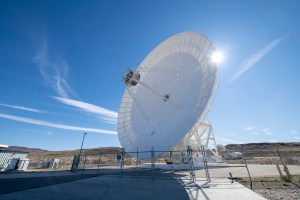 A 112-foot-wide antenna at Goldstone Deep Space Communications Complex in Barstow, California.