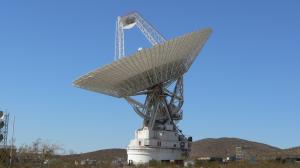 A 230-foot-wide antenna at Goldstone Deep Space Communications Complex in Barstow, California.