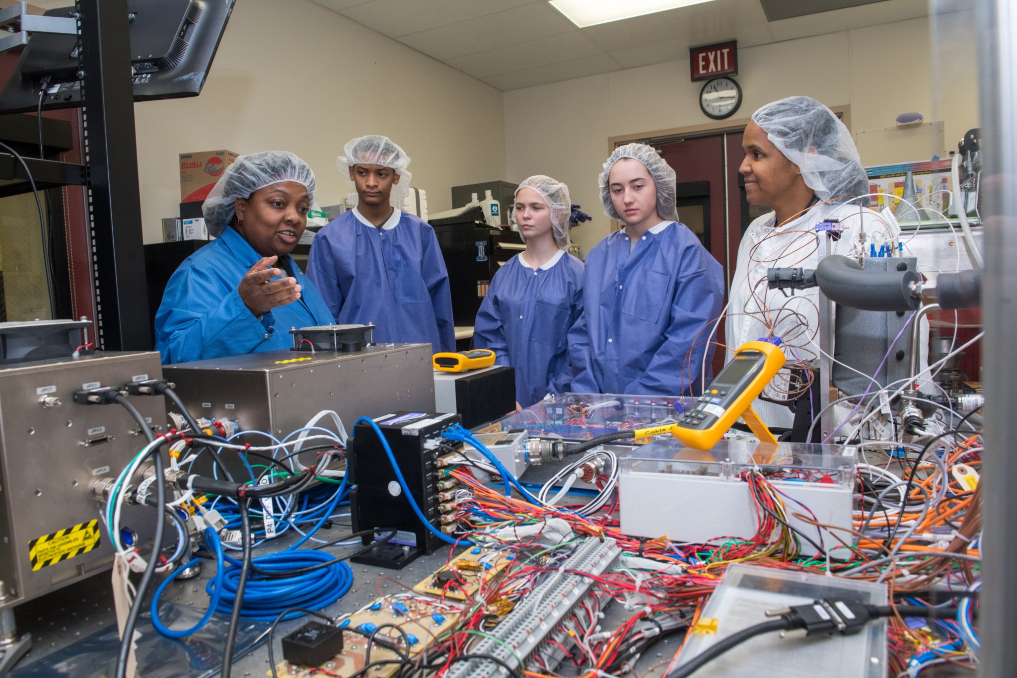 A group of High School Students Shadowing Nancy Hall at Glenn Research Center.