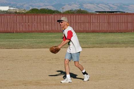 Jack playing baseball