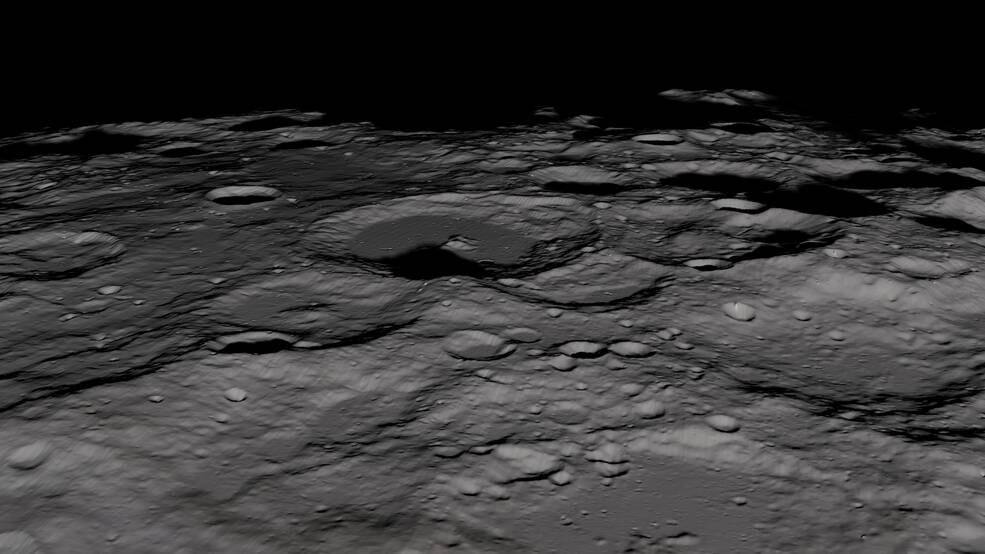 Image of the lunar south pole