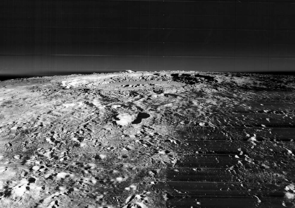 Wide-angle view of Copernicus Crater taken by Lunar Orbiter 2