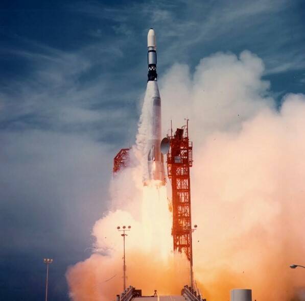 The launch of Lunar Orbiter 1