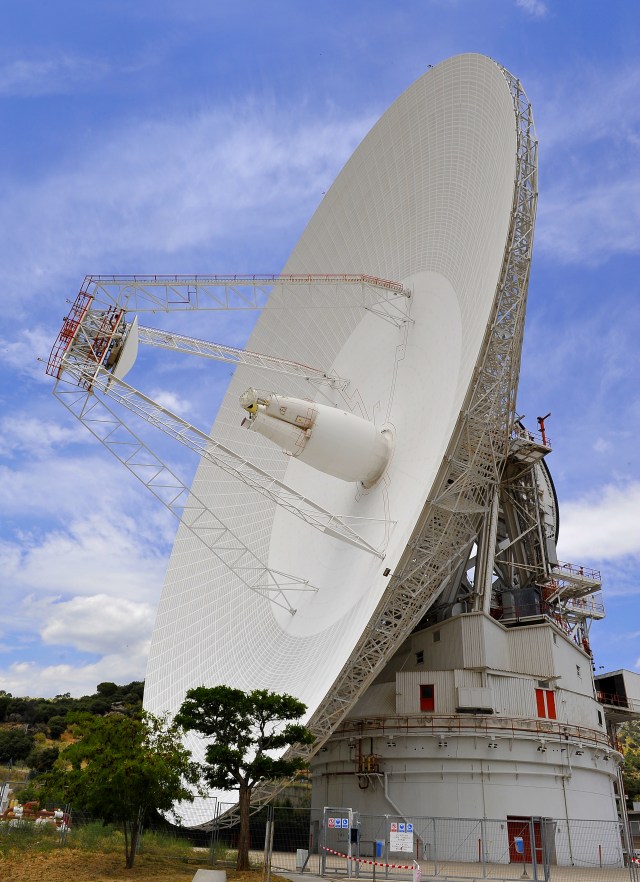 Deep Space Station 63 (DSS-63), a 230-foot-wide antenna.