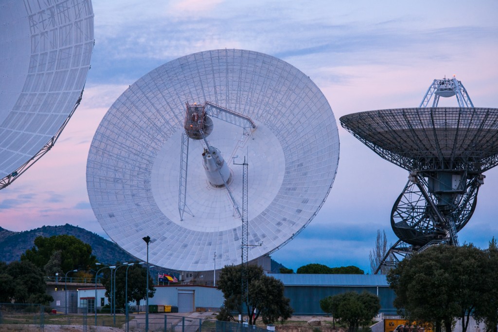 Deep Space Station 63 (DSS-63), a 230-foot-wide antenna.