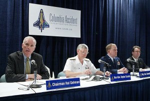Chairman Hal Gehman speaks at a CAIB Press Briefing