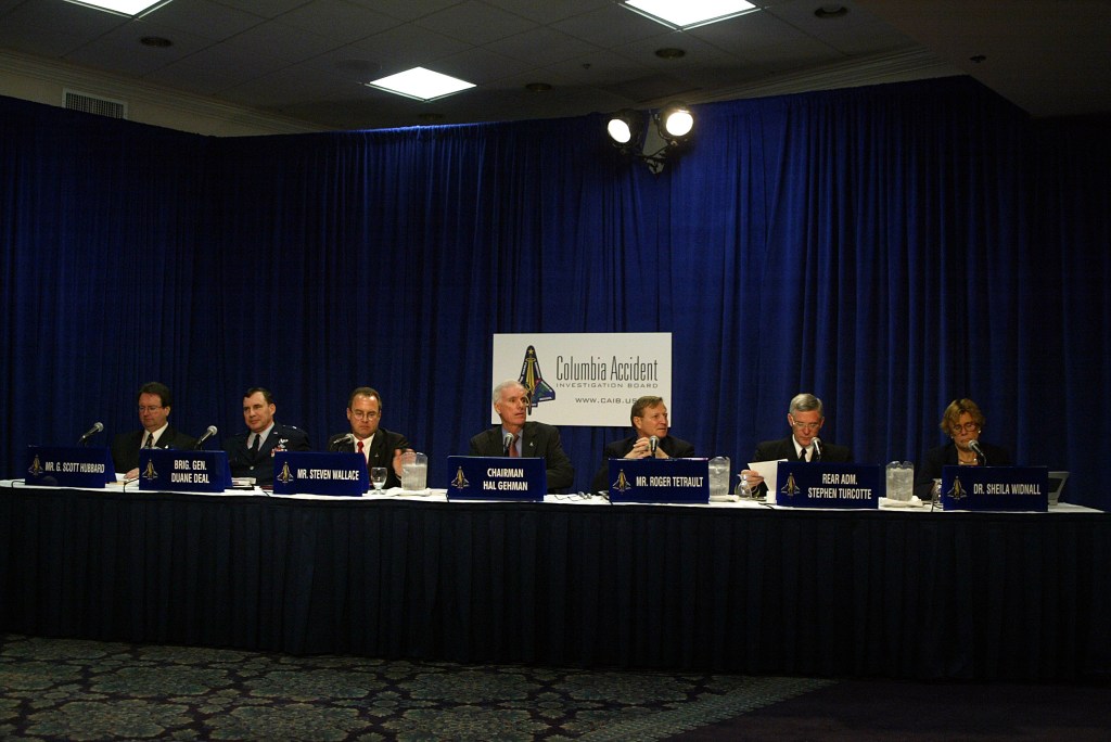 CAIB representatives at a press briefing