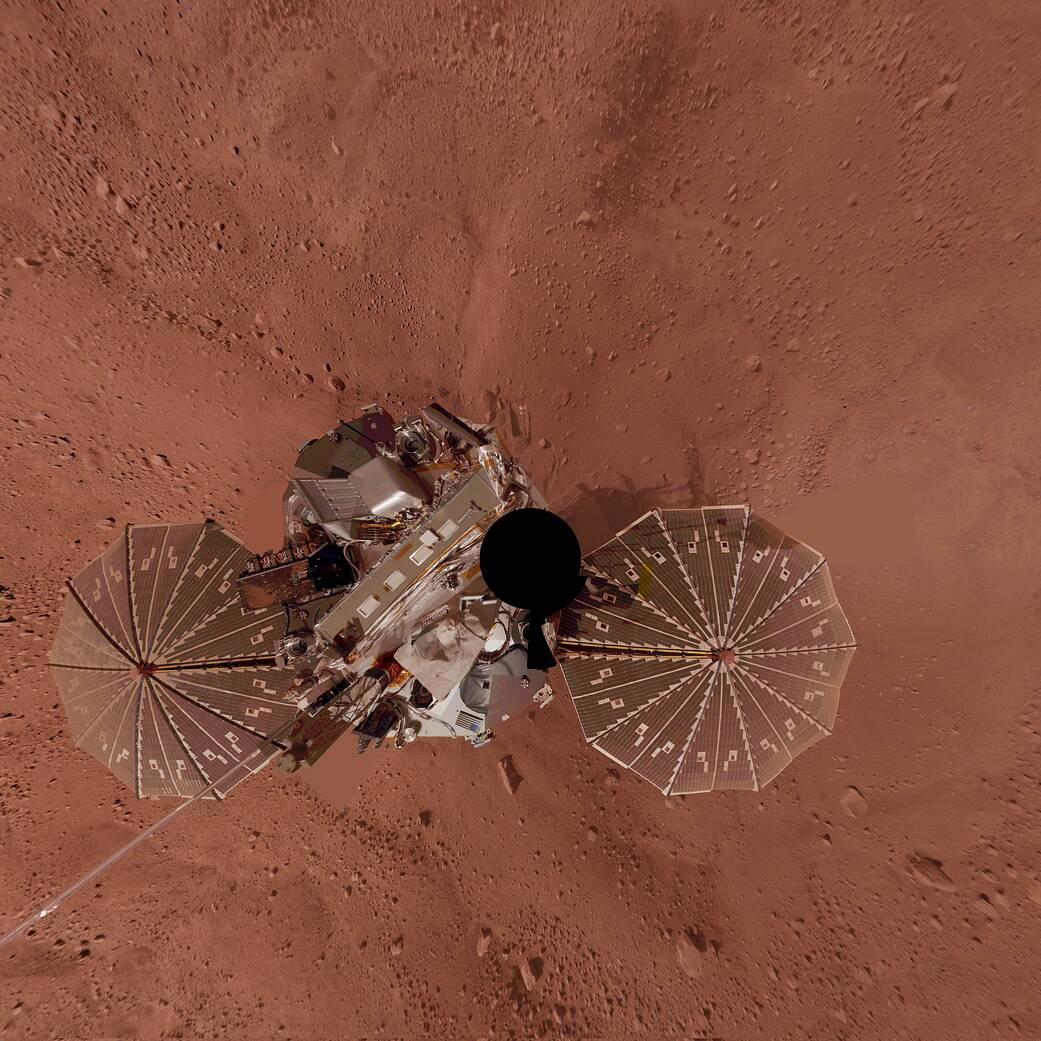 Phoenix Lander Self Portrait on Mars, Vertical Projection