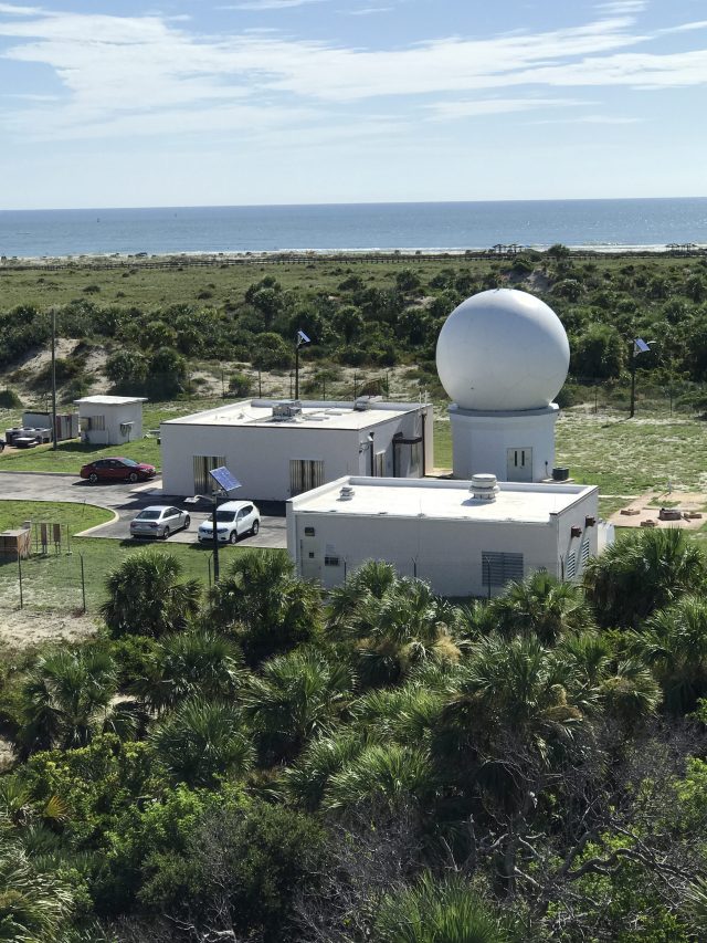 A Near Space Network antenna at the Ponce De Leon Tracking Station in New Smyrna, Florida.